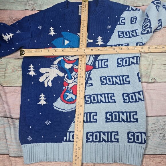 Sonic The Hedgehog Ugly Christmas Sweater, Kids Large Sega Cotton/Acrylic - Picture 5 of 7